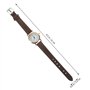 UKCOCO Quartz Analogique - Femme Analogique Quartz Montre avec Bracelet en Cuir Marron Cadran Blanc