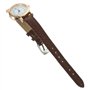UKCOCO Quartz Analogique - Femme Analogique Quartz Montre avec Bracelet en Cuir Marron Cadran Blanc