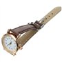 UKCOCO Quartz Analogique - Femme Analogique Quartz Montre avec Bracelet en Cuir Marron Cadran Blanc