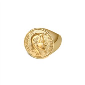 BOBIJOO Jewelry - Bague napoléon Pièce 20 Francs Or Bijou Acier Inoxydable - 63 (10 US)