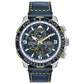 Citizen Promaster Skyhawk Homme 46mm Bracelet Cuir Eco-Drive Montre JY8078-01L