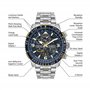Citizen Promaster Skyhawk Homme 46mm Bracelet Cuir Eco-Drive Montre JY8078-01L