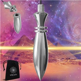 Pendule Divinatoire Égyptien Thot en Laiton Argenté | Pendule Témoin Magnétiseur Émetteur et Récepteur