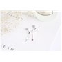 VIKI LYNN Boucles d’oreilles pendantes chat mignon boucle d’oreille clou en argent fin 925 et zircon rouge cadeau noël anniversa
