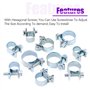 Swpeet Lot de 84 colliers de serrage plaqués zinc 10 tailles pour tuyau d'injection de carburant, parfait pour l'automobile, l'a