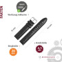 MARBURGER Bracelet De Montre 20mm Cuir Noir Alligator Gaufrage Avec Couture - Kit De Montage D'outils 1392010000120