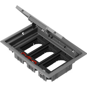 Schneider Electric ISM50636 OptiLine 45 - boîte de sol 6 postes 45x45 mm - pour plancher tech. &dalle béton