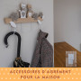 SPOTTED DOG GIFT COMPANY Porte Manteau Mural en Bois, Patere Murale avec 4 Crochets, Mignon Chat Thème Maison Chambre Entrée Déc