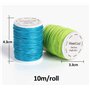 Lemonfilter - Lot de 12 rouleaux de cordon en coton ciré - Longueur :10 mètres - Diamètre : 1 mm - Pour la fabrication de bijoux