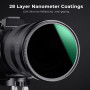 K&F Concept Filtre ND1000 67mm Nano-X 10 f-Stops MRC Filter Gris Neutre HD Super Mince Multicouches Haute-Transmittance pour pou