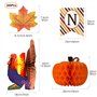 FEPITO Donner Merci Bannière avec Papier Coloré Citrouille De Dinde Artificielle Feuilles D'érable Décoration Kit Total 203 PCS 