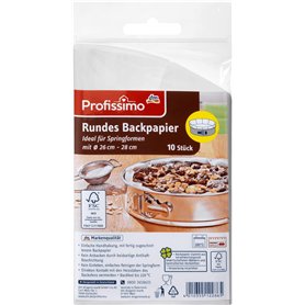 Profissimo Lot de 10 feuilles de papier sulfurisé rond (Ø 26 à 28 cm).