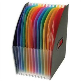 Viquel - Trieur extensible de bureau A4 RAINBOW CLASS - Organisateur de document CORNER BOX - 12 compartiments - 2 poignées de t