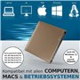 techPulse120 USB 3.0 Type-C Brenner Externe de CD DVD en Aluminium pour Ordinateur, Notebook UHD Blu-Ray Brenner USB xDeluxe Pak