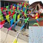 SERWOO 290 Pcs Multicolor Pennant Banner, 140M Décorations en Tissu de Nylon Drapeaux Fanion Triangle Banderole Coloré pour Fête