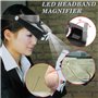 PHOEWON Bandeau Loupe Horloger Mains Libres Loupe avec Lumière Casque Loupe Grossissante avec LED Lumière, pour Horloger, Bijout