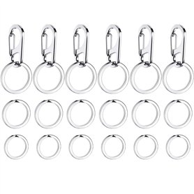 Boao 6 Pièces Clips de Médaillons de Chiens Clips de Médaillons d'Identification pour Animaux de Compagnie avec 18 Anneaux Durab