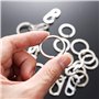 Boao 6 Pièces Clips de Médaillons de Chiens Clips de Médaillons d'Identification pour Animaux de Compagnie avec 18 Anneaux Durab
