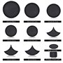 GOTOTOP Set de Sourdines de Batterie en Mousse de Caoutchouc Noir Mute Silencieuse pour Batteur