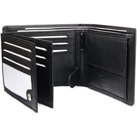Frentree® Portefeuille pour Homme en Cuir Nappa avec Protection RFID, 12 Compartiments pour Cartes, Format Horizontal Portefeuil Frentree® Portefeuille pour Homme en Cuir Nappa avec Protection RFID