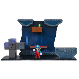Nintendo Super Mario- Ensemble de Jeu avec Figurine Mario Le Monde sous-Terrain 9 piéces
