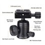 Professionnel Ventouse Charge 10Kg pour Caméra Appareil Photo Reflex Caméscopes Support Voiture avec Rotule à 360° et Plaque de 