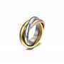 BOBIJOO Jewelry - Bague Femme Homme 3 Anneaux Entrelacés Acier Plaqué Doré Or PVD Argent Jaune Rose Mariage Alliance - 63 (10 US