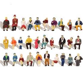Evemodel P8711 Lot de 60 figurines différentes assises Piste H0 1:87