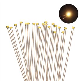 Evemodel C0402WM Lot de 20 ampoules LED SMD Blanc chaud 0402 + fil en cuivre 20 cm