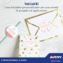 Avery Étiquettes Amovibles Rondes Blanches Ø 63,5 mm 200 Pièces L4852REV-25 Impression Laser et Jet d'Encre