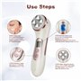 MiSMON Appareil anti rides visage, 5 Modes Ultrasonique LED Lumière appareil beaute visage,Anti Rides Anti-âge,avec USB Recharge