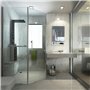 Blanc Armoire de Toilette 1 Porte Miroir 3Tablettes Prise Courant Meuble Mural Placard SDB