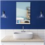 Relaxdays, Blanc Armoire de Toilette 1 Porte Miroir 3Tablettes Prise Courant Meuble Mural Placard SDB, 55x35x12 cm, HLP 55 x 35 