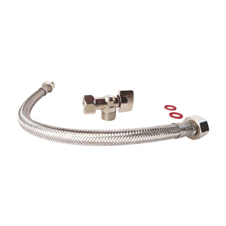 SOMATHERM FOR YOU - Kit de raccordement WC complet avec un robinet de WC équerre 1/4 de tour nickelé 12/17 (3/8'')