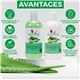 Épilation à la cire pré et post-traitement. Lotion de prétraitement à l'aloe vera et lait de post-traitement à l'aloès vera