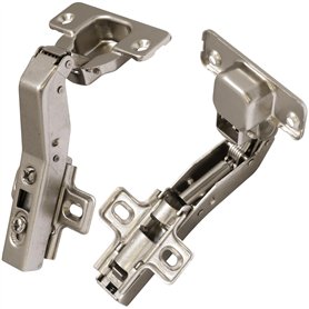 AERZETIX - C41047 - Lot de 2 charnières invisibles clipsables pour éléments d'angle à 45° pour porte de meuble rentrant complète