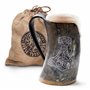 Norse Tradesman Véritable corne à boire viking Mug – 500 ml Chope à bière viking de qualité supérieure avec fond en bois dur sup