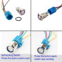 CESFONJER 19mm 12V Verrouillage Bouton-poussoir, LED Démarrage Bouton | ON/OFF Commutateur Bouton Auto-bloquant en Acier Inoxyda