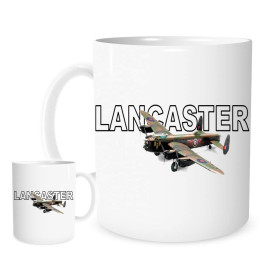 Mug en céramique avec logo Lancaster Bomber - 325 ml - Avec emblème de la Seconde Guerre mondiale