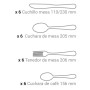 ARCOS Ensemble de Couverts 24 Pièces. Service Complet pour 6 Personnes. Inclut 6 Cuillères. 6 Couteaux. 6 Fourchettes. 6 Cuillèr
