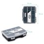 Navaris Organiseur Outils Vide - Boîte à Outil à Empiler - 19 x 15 x 4 cm - Valise Empilable pour Rangement Multiple avec Cases 