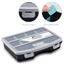 Navaris Organiseur Outils Vide - Boîte à Outil à Empiler - 19 x 15 x 4 cm - Valise Empilable pour Rangement Multiple avec Cases 