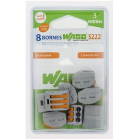 Lot de 8 Bornes de Connexion S222-3 entrées