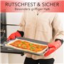AVANA Gants de Four en Silicone - résistants à la Chaleur jusqu'à 350 °C - Maniques Gants de Cuisine - Antidérapants - Rouge