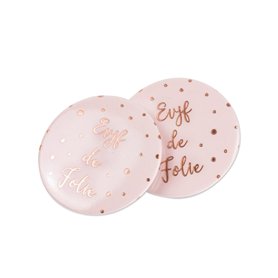 Artifetes 8 Badges EVJF de Folie dorure Rose Gold 5 cm - Rose - Taille Unique