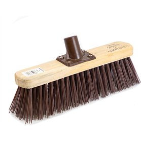 Newman & Cole Tête de balai en bois avec poils synthétiques durs en PVC – Tête de balai de rechange pour balayer de jardin – Têt