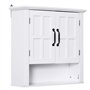 HOMCOM Armoire Haute Murale de Salle de Bain ou WC Placard 2 Portes 2 étagères Niche dim. 60L x 20l x 58H cm MDF Panneaux Partic