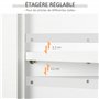 HOMCOM Armoire Haute Murale de Salle de Bain ou WC Placard 2 Portes 2 étagères Niche dim. 60L x 20l x 58H cm MDF Panneaux Partic
