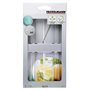 Fackelmann Lot de 4 pailles en verre de 5 mm de diamètre avec brosses de nettoyage Rio Party, réutilisables pour toutes les occa