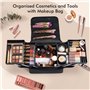 Joligrace Trousse de maquillage de voyage avec bandoulière Noir